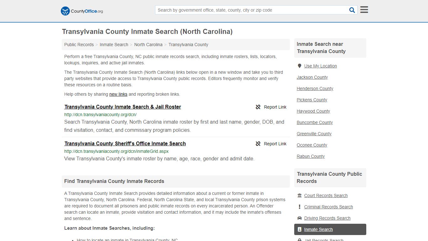 Inmate Search - Transylvania County, NC (Inmate Rosters ...